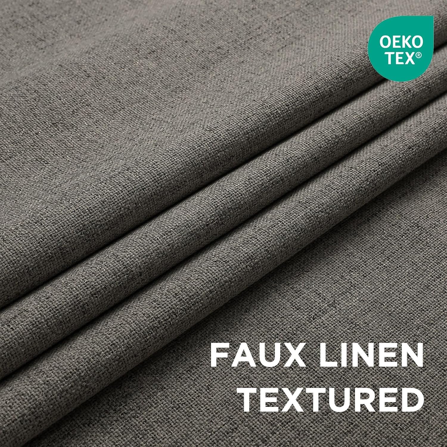 Cucraf 100% Blackout Curtains 108 inches Length 2 Panels Set, Room Darkening Linen Textured Curtain Grommet for Bedroom Living Room, Light…