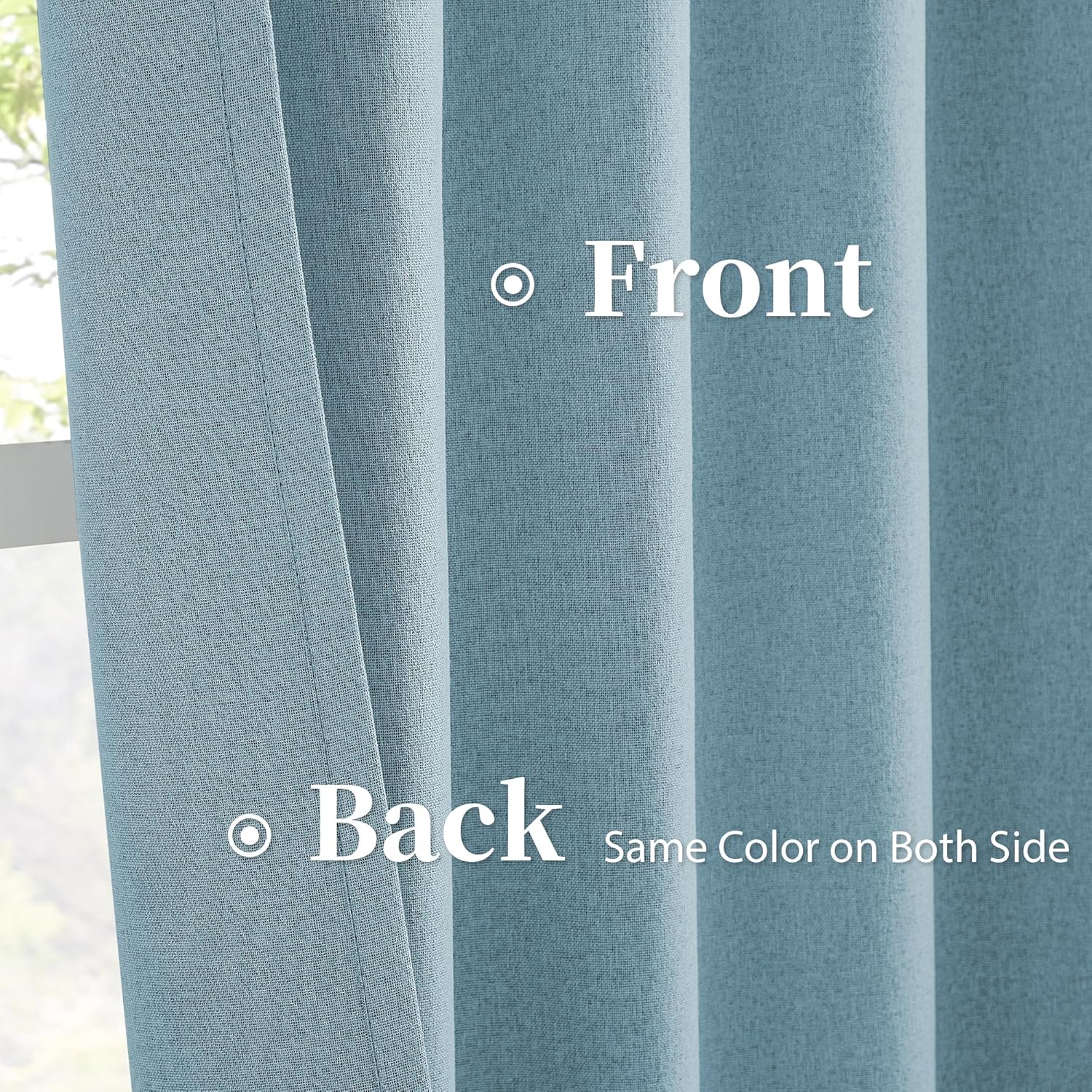 Keqiaosuocai Full Blackout Linen Curtains 72 Inch Drop 2 Panels, Heat and Full Light Blocking Thermal Insulated Drapes for Bedroom Back Tab…
