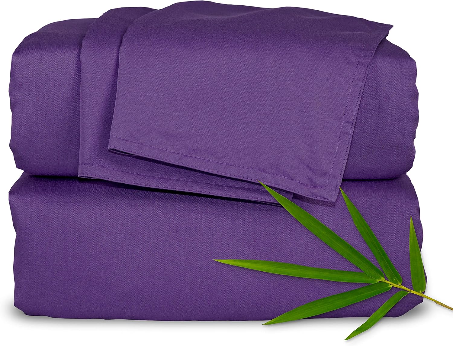 PureBamboo Pure Bamboo Full Sheets, Genuine 100% Organic Viscose Derived from Bamboo Bed Sheet Set, Luxuriously Soft & Cooling, Double Stit…