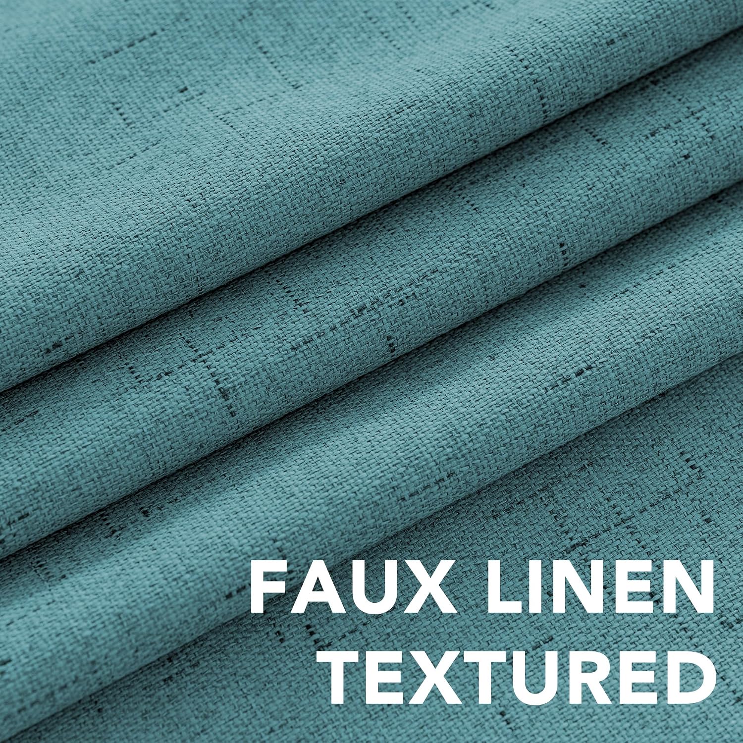 H.VERSAILTEX Linen Blackout Curtains Durable Thick Textured Linen Look 100% Blackout Patio Door Curtain Anti Rust Grommet Extra Wide…