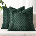 Miulee Army Green Throw Pillow Covers Soft Corduroy Decorative Set of 2 Boho Striped Pillow Covers Pillowcases Farmhouse Home Decor for Cou…
