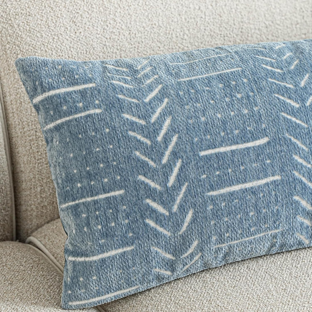 BlissBlush Coastal Blue Decorative Throw Pillow Covers 20x20 Set of 2, Soft Woven Chenille Accent Pillow Covers for Couch Sofa Bed…
