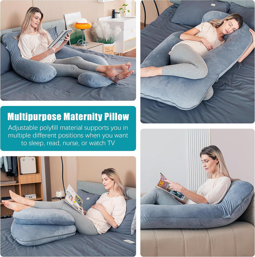 Cute Castle Pregnancy Pillows, Soft U-Shape Maternity Pillow with Removable Cover - Full Body Pillows for Adults Sleeping - Pregnancy…