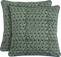 Ridhi Block Print Basil Green Pillow Cover 24" x 24" (Pack of 2) Decorative Couch Pillows for Living Room, Chic Boho Cute Outdoor Pillows C…