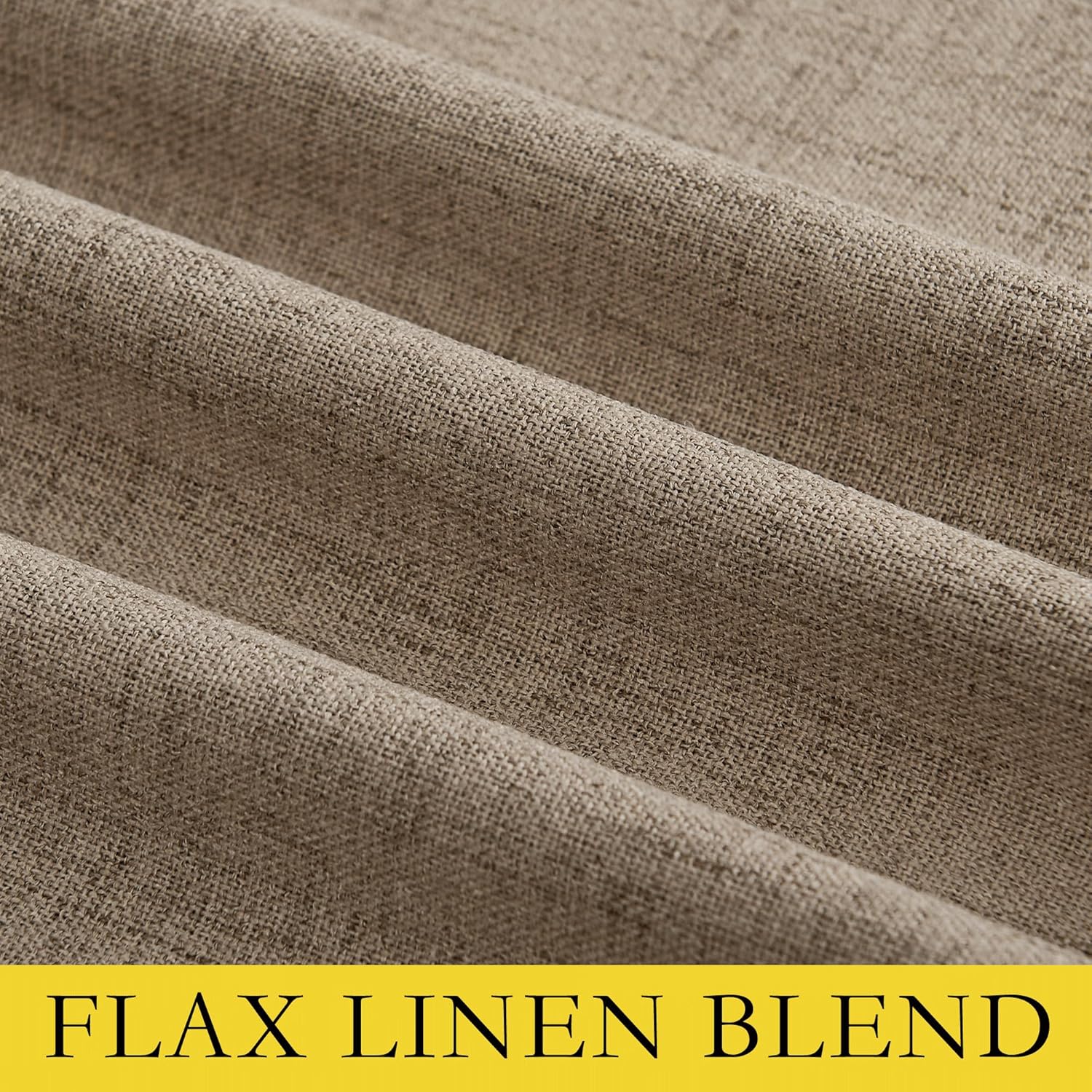 NICETOWN Burlap Vintage Open Linen Weave Flax Thermal Curtains, 100% Blackout Curtains 90" Long for Dining Room, Soundproof Window…