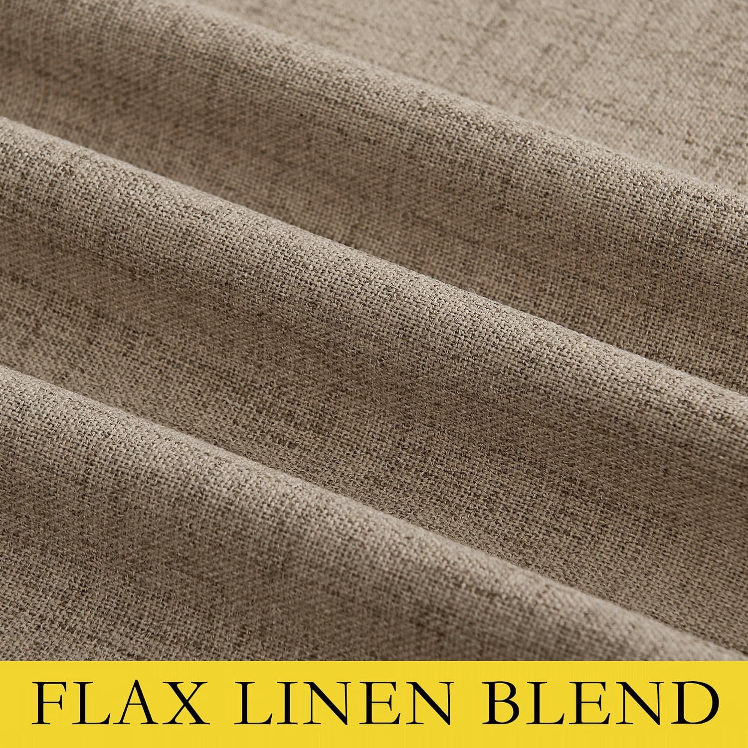NICETOWN Burlap Vintage Open Linen Weave Flax Thermal Curtains, 100% Blackout Curtains 72" Long for Dining Room, Soundproof Window…