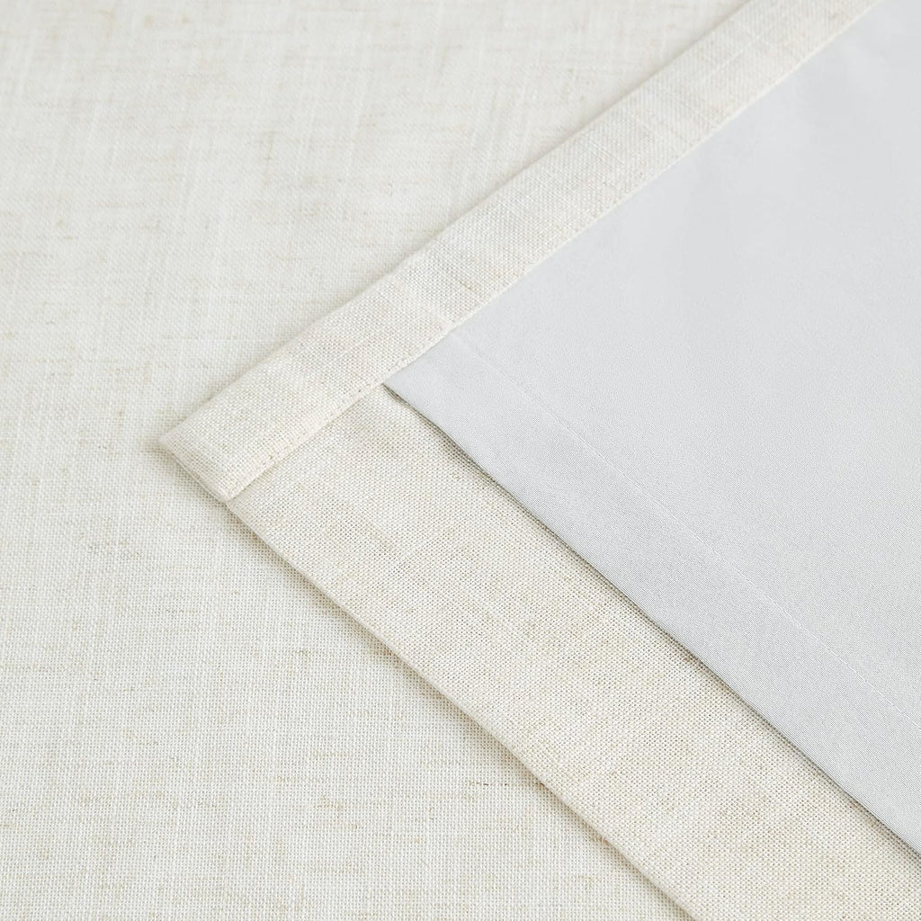 VisionHome Vision Home Natural Pinch Pleated Full Blackout Curtains Linen Blended Room Darkening Window Curtains 63 inch for Living Room Be…