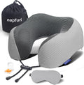napfun Neck Pillow for Travel with Travel Pouch, Sleep Mask & Earplugs, Memory Foam Airplane Pillow for Headrest Sleep with Eyeshades…