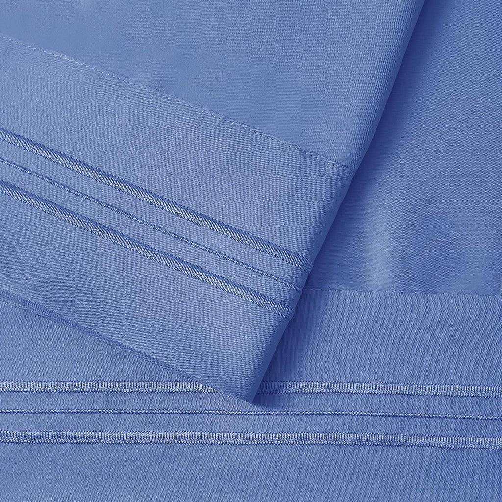 Nestl Microfiber King Pillowcase, 2 - Calm Blue, 1800 Thread Count, Envelope Closure, Set of 2, 20x40 Inches cotton Blue