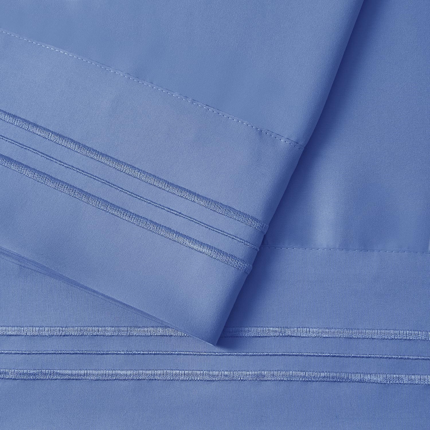 Nestl Microfiber King Pillowcase, 2 - Calm Blue, 1800 Thread Count, Envelope Closure, Set of 2, 20x40 Inches cotton Blue