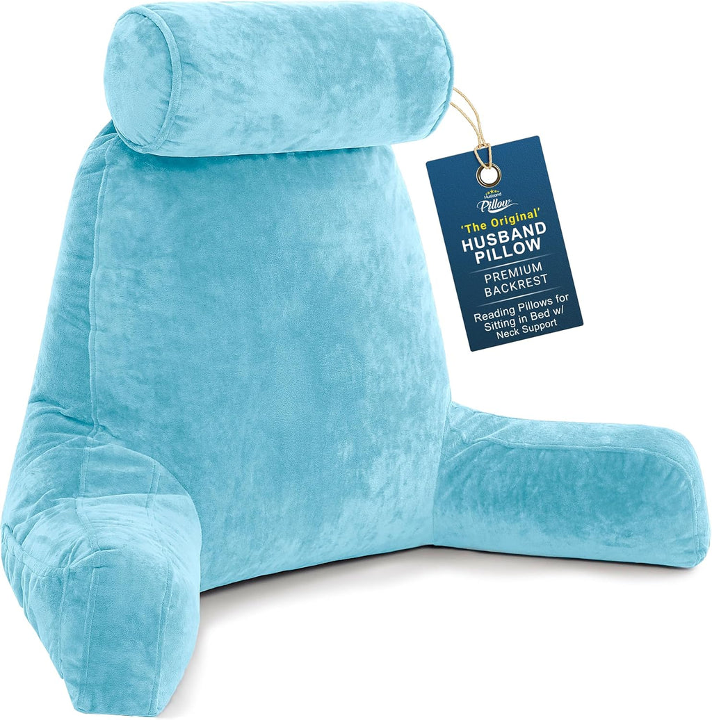 Husband Pillow XXL The Original for Adults - 30" Tall Backrest for Sitting Up in Bed - Firm Support Reading, Bed Rest Pillow for Adult…