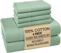 Casa Platino Queen Bed Sheets – 100% Cotton Sheets with 4 Pillowcases, Crisp Percale Weave & Cozy Feel, Cooling & Breathable Queen Sheet…