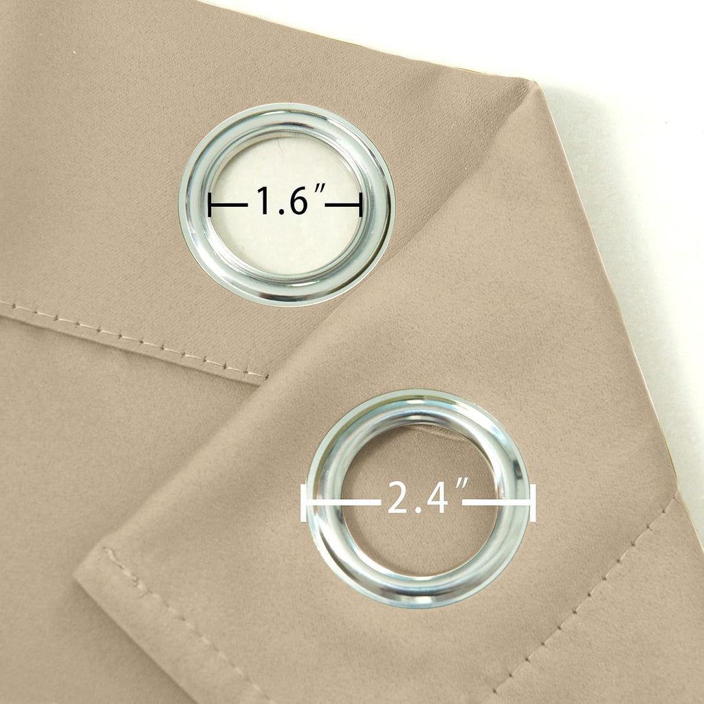 Lemomo Beige Thermal Blackout Curtains/52 x 95 Inch/Set of 2 Panels Room Darkening Curtains for Bedroom 95 Inch silver