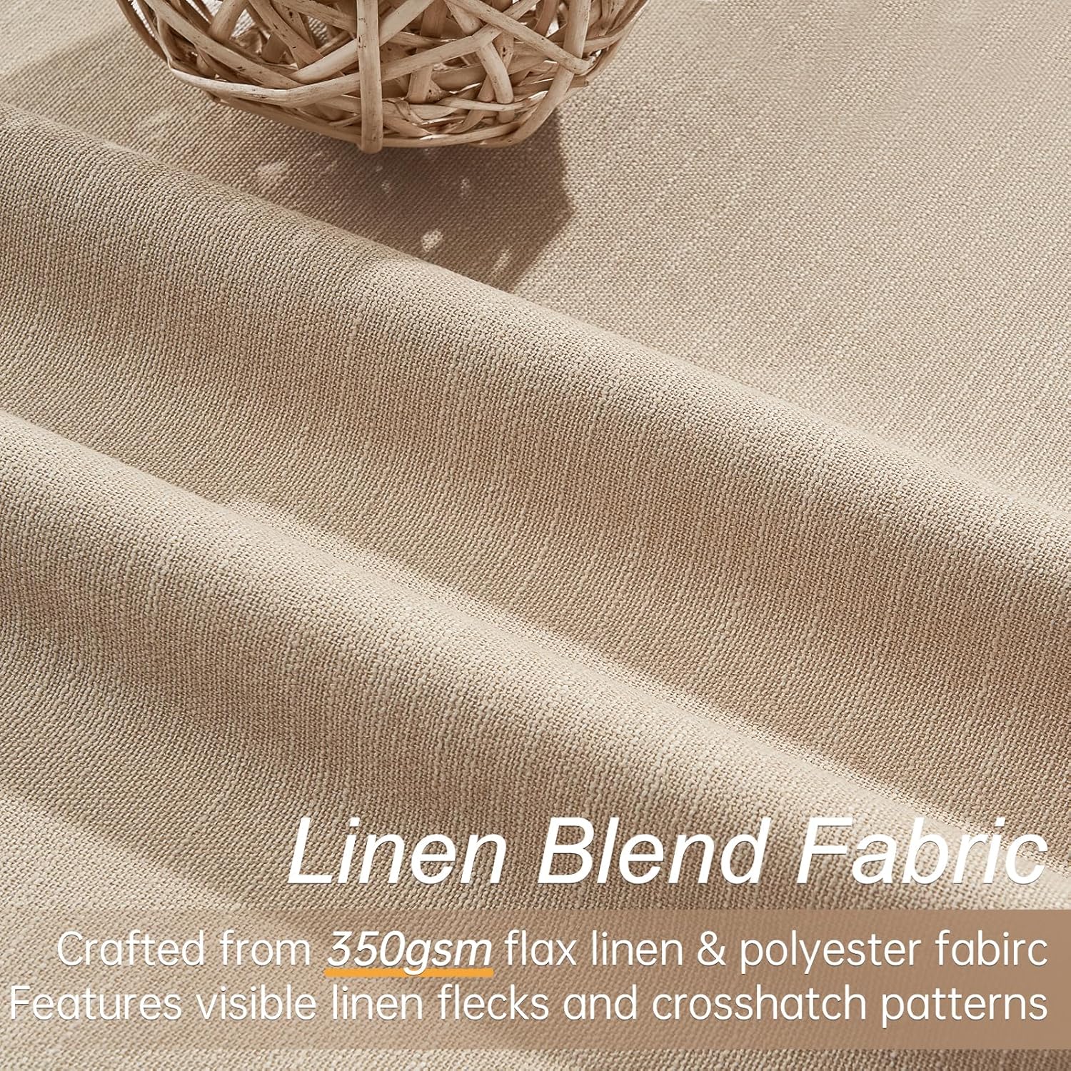 Topfinel 94 Inch Long Blackout Curtains for Bedroom Living Room Linen Textured Farmhouse Room Darkening/Thermal/Noise Reduction Window Trea…