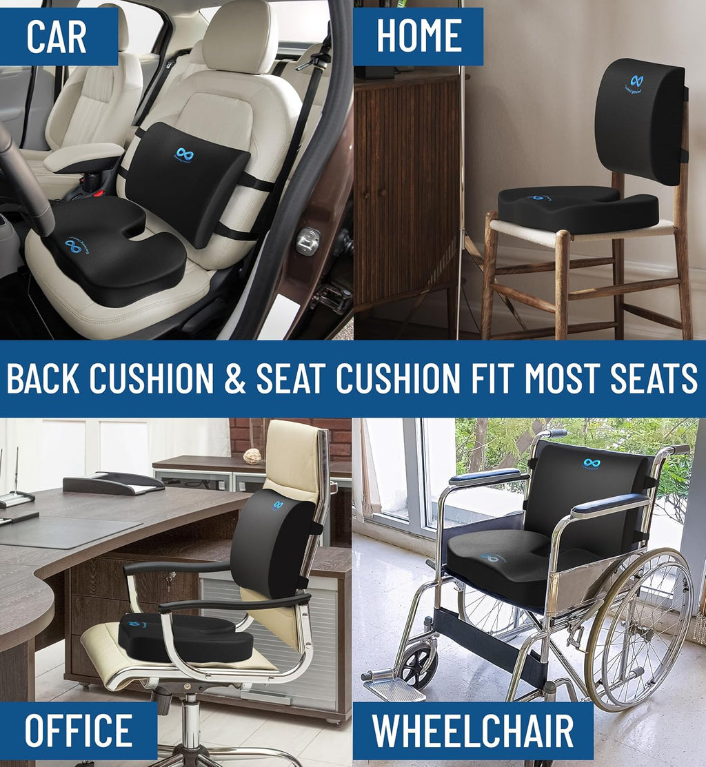 EverlastingComfort Everlasting Comfort Memory Foam Seat Cushion for Office Chairs & Car - Ergonomic Office Desk Accessories - Cushions for…