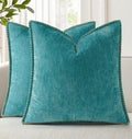 decorUhome Summer Chenille Soft Cozy Throw Pillow Covers 16x16 Set of 2, Modern Farmhouse Boho Velvet Decorative Pillow Cases with Stitched…