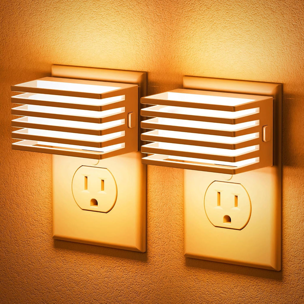 JandCase Amber Night Light, Night Lights Plug into Wall with Dusk to Dawn Sensor, Dimmable Plug in Night Light, Adjustable Brightness, [2…