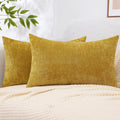 decorUhome Chenille Mineral Yellow Throw Pillow Covers 12x20 Inch Set of 2, Decorative Soft Couch Pillow Covers Solid Dyed Accent Farmhouse…
