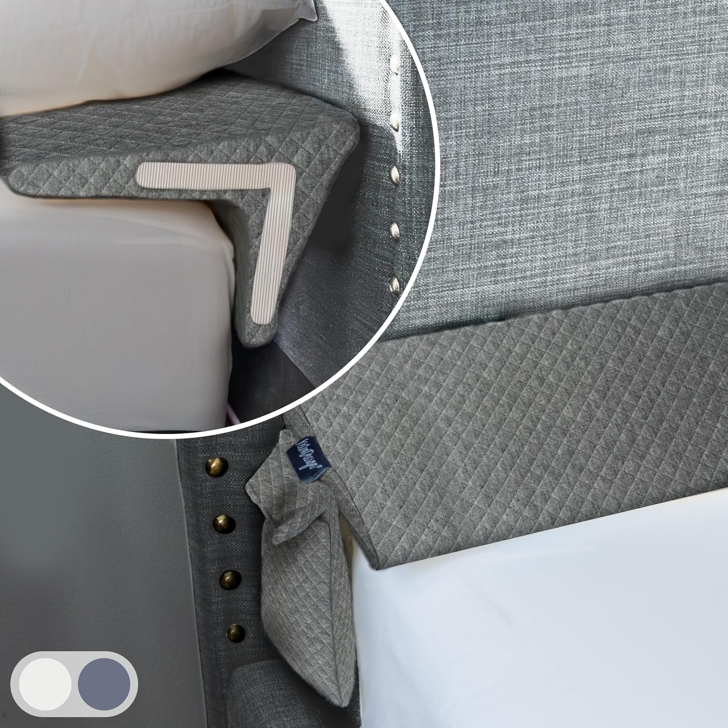 XetraDesign Bed Wedge Pillow for Headboard Gap Up to 7", Triangle Pillow Wedge for Headboard Gap, Bed Gap Filler, Mattress Gap Filler…