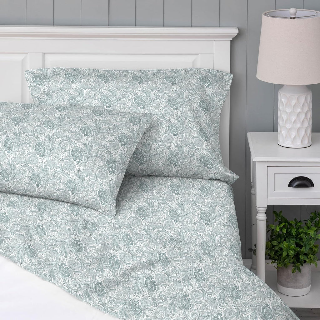 WelhomeByWelspun Welhome Full Size Bed Sheet Set, 100% Cotton Percale Full Size Deep Pocket Super Soft Bedding Set, Cooling, Breathable & E…