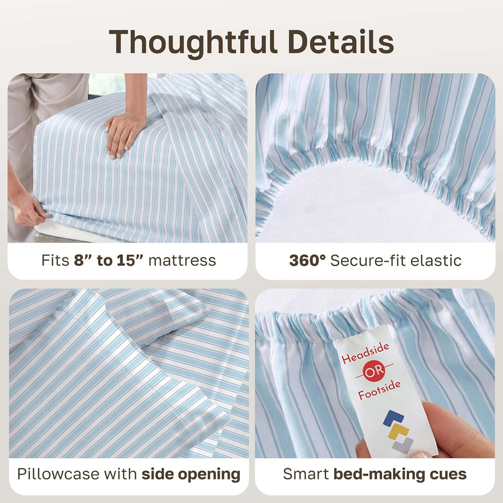 CaliforniaDesignDen California Design Den Soft 100% Cotton Sheets Twin Size Set, 400 Thread Count Good Housekeeping Award Winner, Smooth Sa…