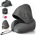 Travel Pillow with Extra Large Hood for Airplane Long Flights Privacy and Comfort Memory Foam with Skin-Friendly Cover for Road Trip…