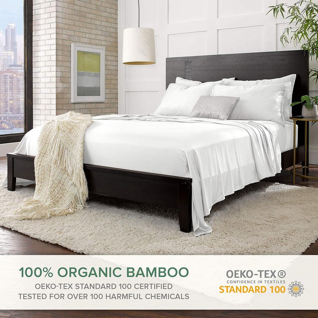 PureBamboo Pure Bamboo Short Queen Sheets for RV Camper (60"x75") - Genuine 100% Organic Viscose Derived from Bamboo Bed Sheet Set, Soft &…
