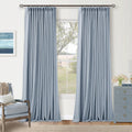 Twodrapes 100 Inch Blackout Pinch Pleated Curtains 2 Panel Set for Living Room Darkening Thick Linen Textured 100% Black Out Drapes 100 Inc…