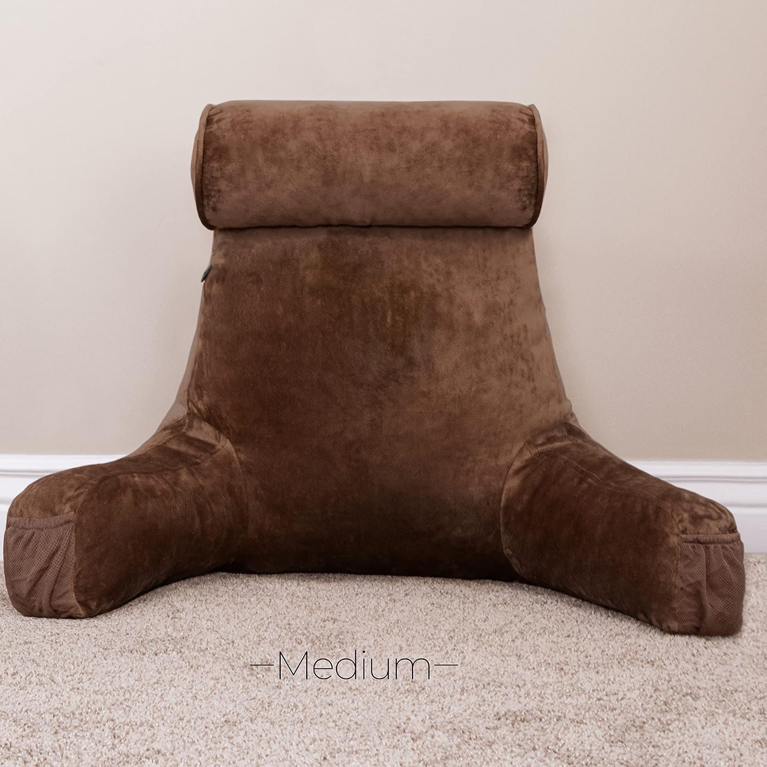 HusbandPillow Husband Pillow Medium Reading Pillow with Arms - 23" Backrest for Sitting Up in Bed - Firm Support Bed Rest Pillow for Adults…