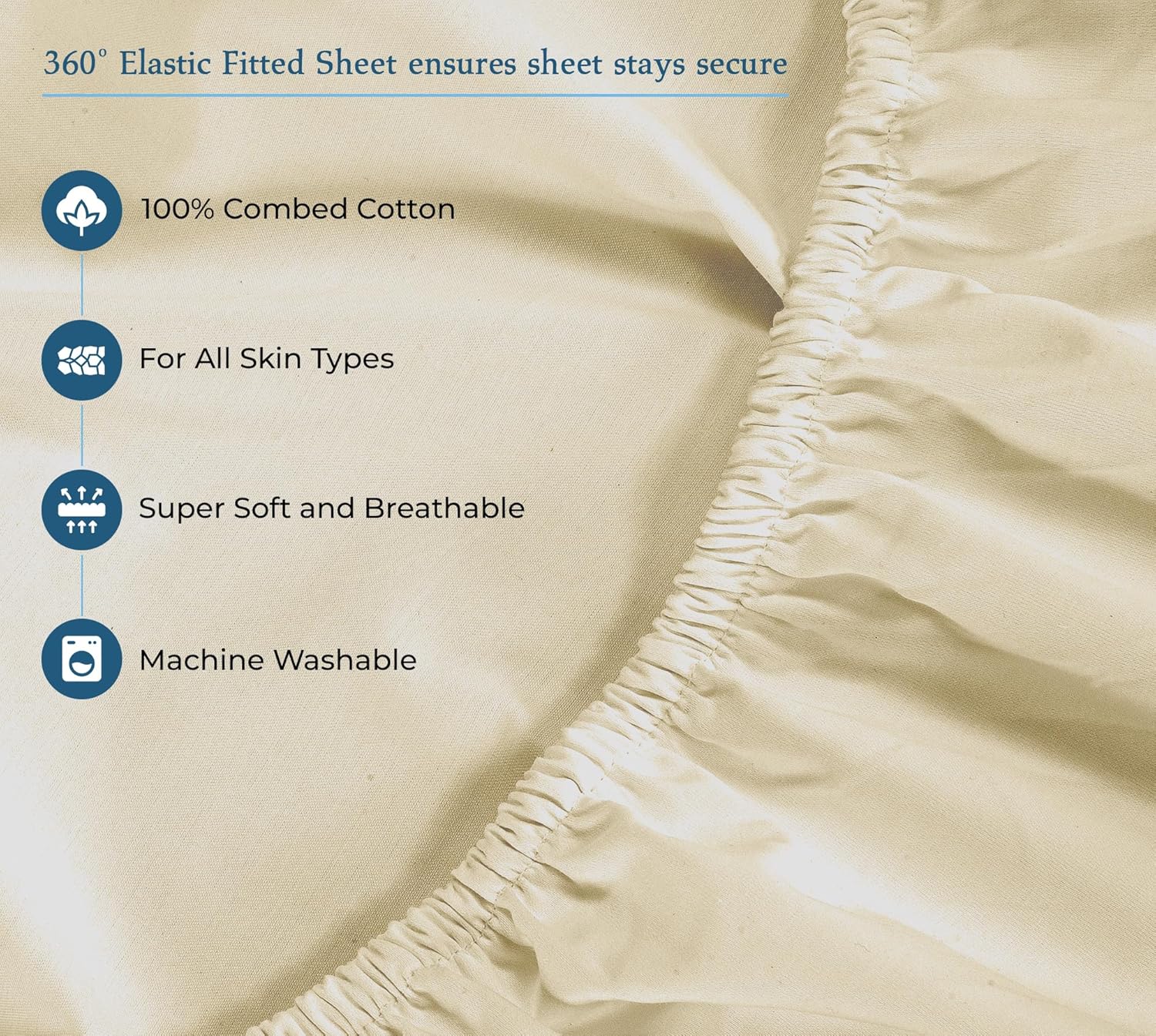Royalelinens ROYALE LINENS 400 Thread Count 100% American Grown Cotton 4 Piece Sateen Queen Sheet Set - 1 Fitted Sheet, 1 Flat Sheet, 2 Pil…