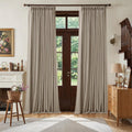 Twodrapes Dark Flax 108 Inch Pinch Pleat Drapes Greige Greyish Beige Room Darkening Curtains 108 Inches Long for Bedroom Neutral Farmhouse…
