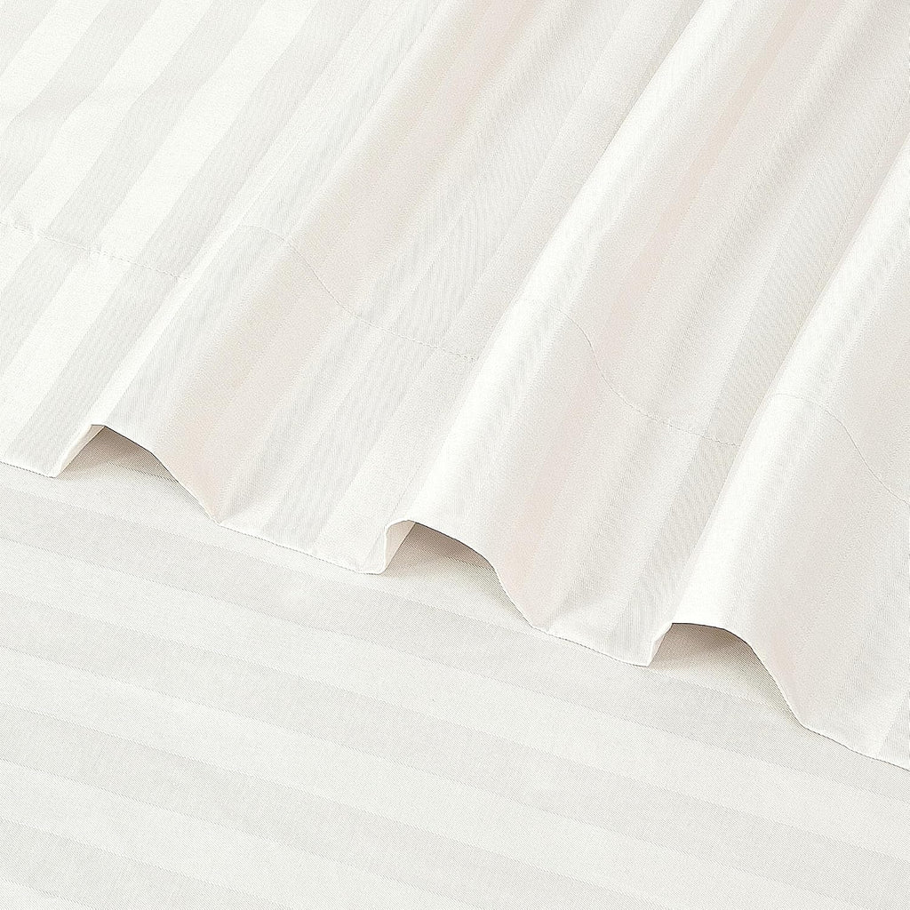 Royalelinens ROYALE LINENS 1500 Thread Count Poly Cotton Sateen Dobby Stripe Sheet Set - 6 Piece Queen Bed Sheets - 1 Fitted, 1 Flat, 4 Pil…