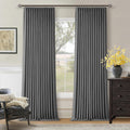 Twodrapes Dark Grey Pinch Pleated Blackout Curtains 108 Inches Long for Bedroom 100% Black Out Thick Linen Dual Layer Pleated Drapes Farmho…