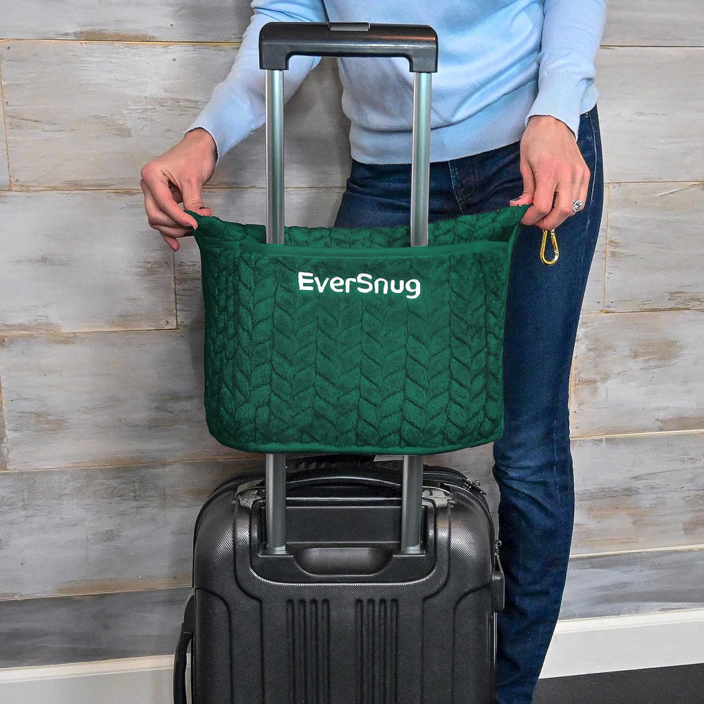 EverSnug Travel Blanket & Pillow 68x42 - Premium Ultra-Soft Microfleece 2 in 1 Compact & Packable Flight Blanket with Soft Bag…