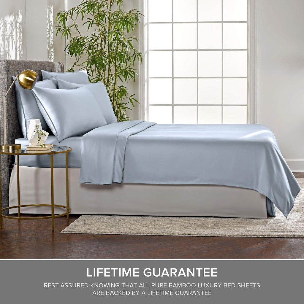 PureBamboo Pure Bamboo Split King Sheets, Genuine 100% Organic Viscose Derived from Bamboo Bed Sheet Set, Soft & Cooling, Double Stitching,…