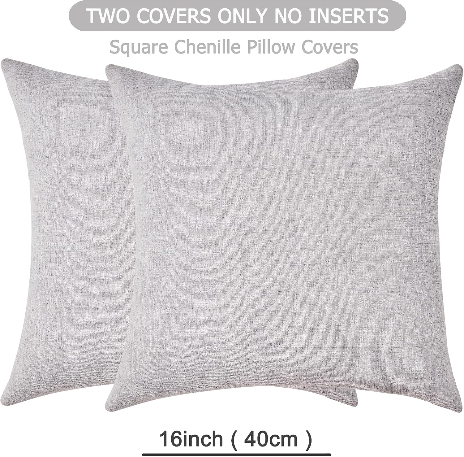 Gawamay Decorative Square 16x16 Inch Throw Pillow Covers Set of 2, Super Soft Chenille Pillows Farmhouse Fall Pillowcase for Living Room Be…