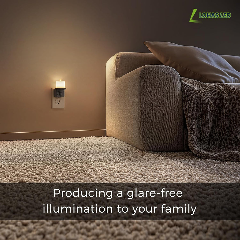 L LOHAS LED Candle Night Light, Dimmable Night Lights Plug into Wall, Dusk to Dawn Sensor, 0-100LM Flameless Candle Nightlight, Soft…
