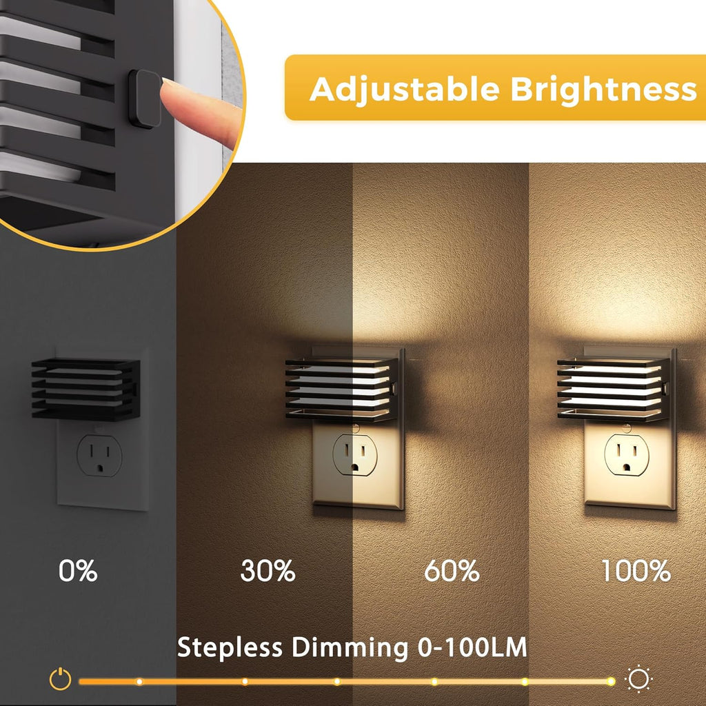 L LOHAS LED Night Lights Plug into Wall, 2 Pack Modern Night Light with Dusk to Dawn Sensor, Dimmable Plug in Night Light, Adjustable…