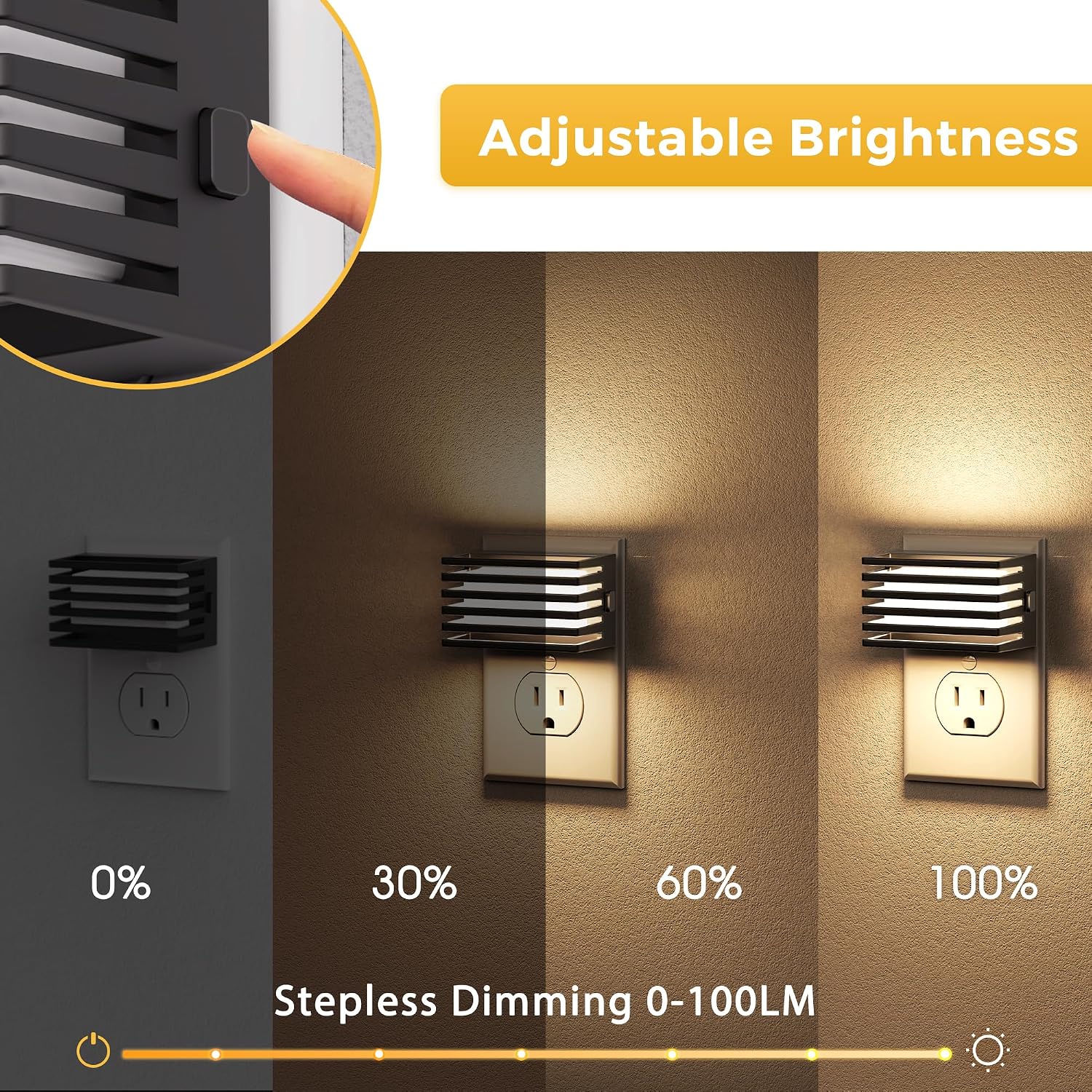 Llohasled L LOHAS LED Night Lights Plug into Wall, [4-Pack] Modern Plug in Night Light with Dusk-to-Dawn Sensor, Adjustable Brightness, 300…