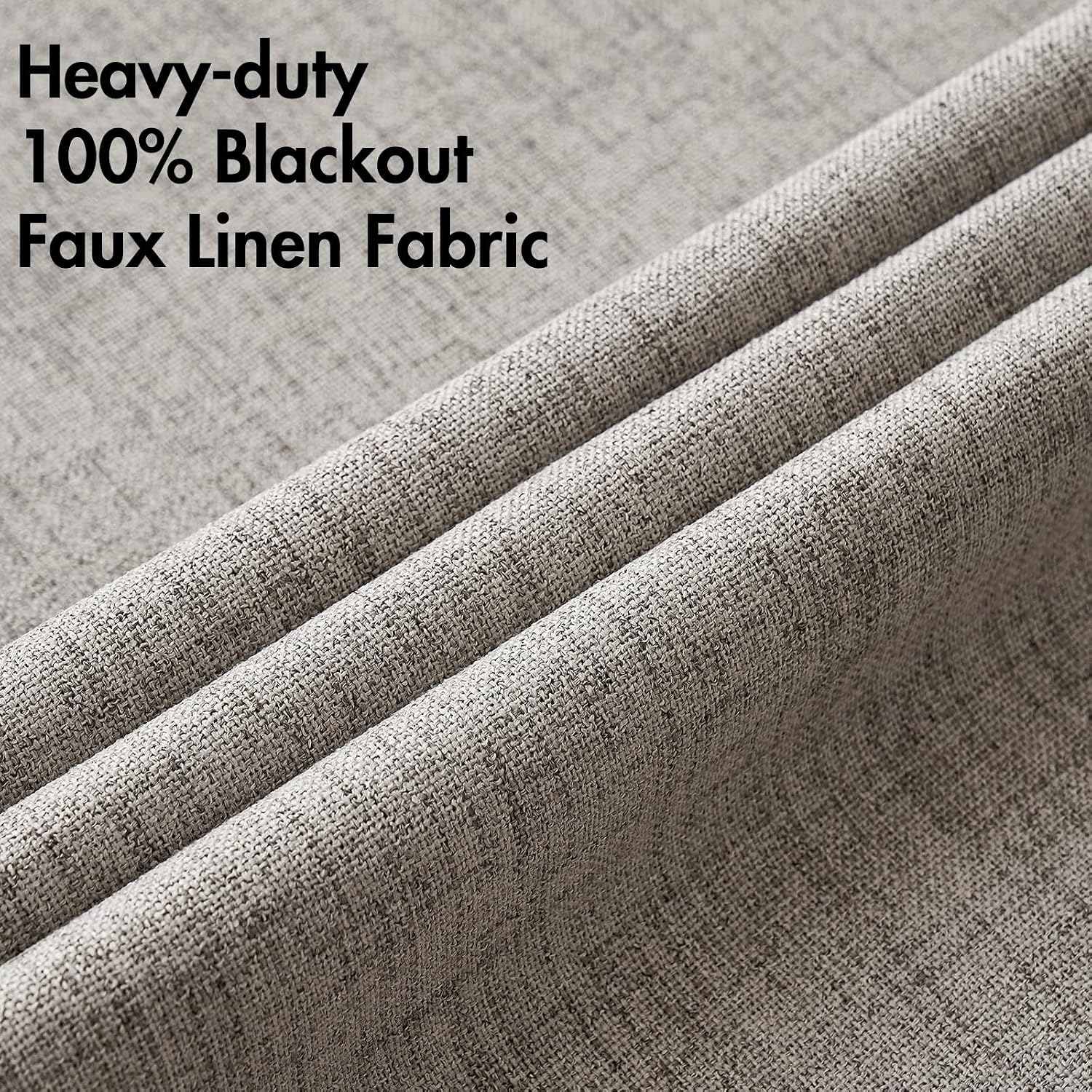 Miulee 100% Blackout Linen Textured Curtains for Bedroom Solid Thermal Insulated Warm Taupe Grommet Room Darkening Curtains & Drapes Luxury…