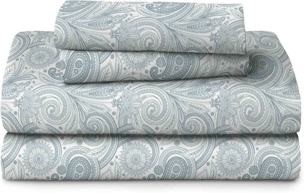 WelhomeByWelspun Welhome Full Size Bed Sheet Set, 100% Cotton Percale Full Size Deep Pocket Super Soft Bedding Set, Cooling, Breathable & E…