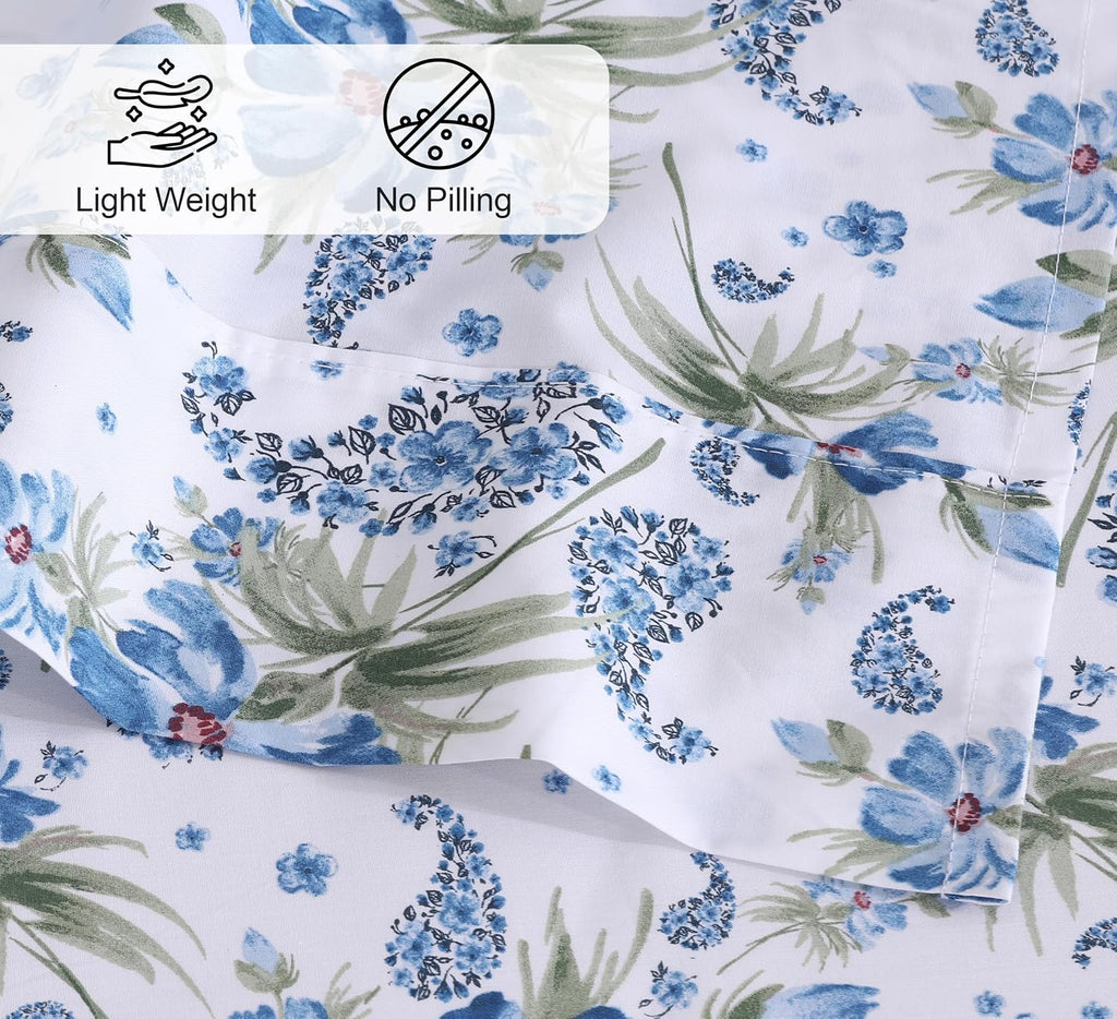 Ruvanti 100% Cotton Percale Sheets Full Size – Crisp Cooling Bed Sheets for Hot Sleepers, Deep Pocket 16”, Soft Breathable & Durable Hotel-…
