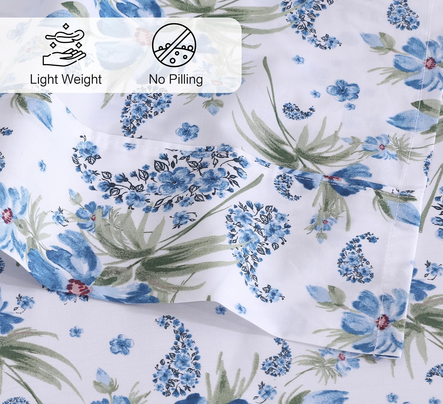 Ruvanti 100% Cotton Percale Sheets Full Size – Crisp Cooling Bed Sheets for Hot Sleepers, Deep Pocket 16”, Soft Breathable & Durable Hotel-…