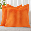SimmoreHomeDecor Simmore Decorative Throw Pillow Covers 24x24 Set of 2, Soft Natural Plush Flannel Double-Sided Fluffy Couch Euro Sham Pill…