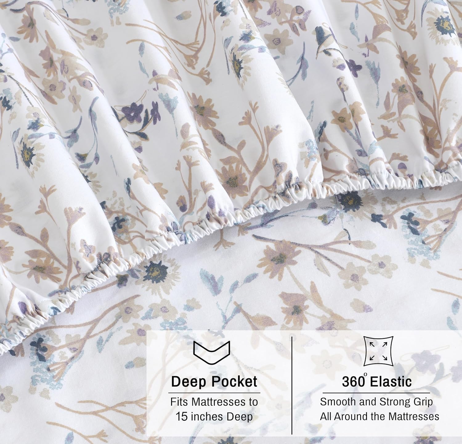 Ruvanti 100% Cotton Organic Percale Sheets Twin Size – Crisp Cooling Bed Sheets for Hot Sleepers, Deep Pocket 15”, Soft Peach Finish, Breat…