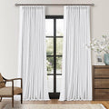 Twodrapes White Pinch Pleated Blackout Linen Curtains 120 Inches Long for Living Room Bedroom 2 Panels Room Darkening Thermal Insulated Neu…