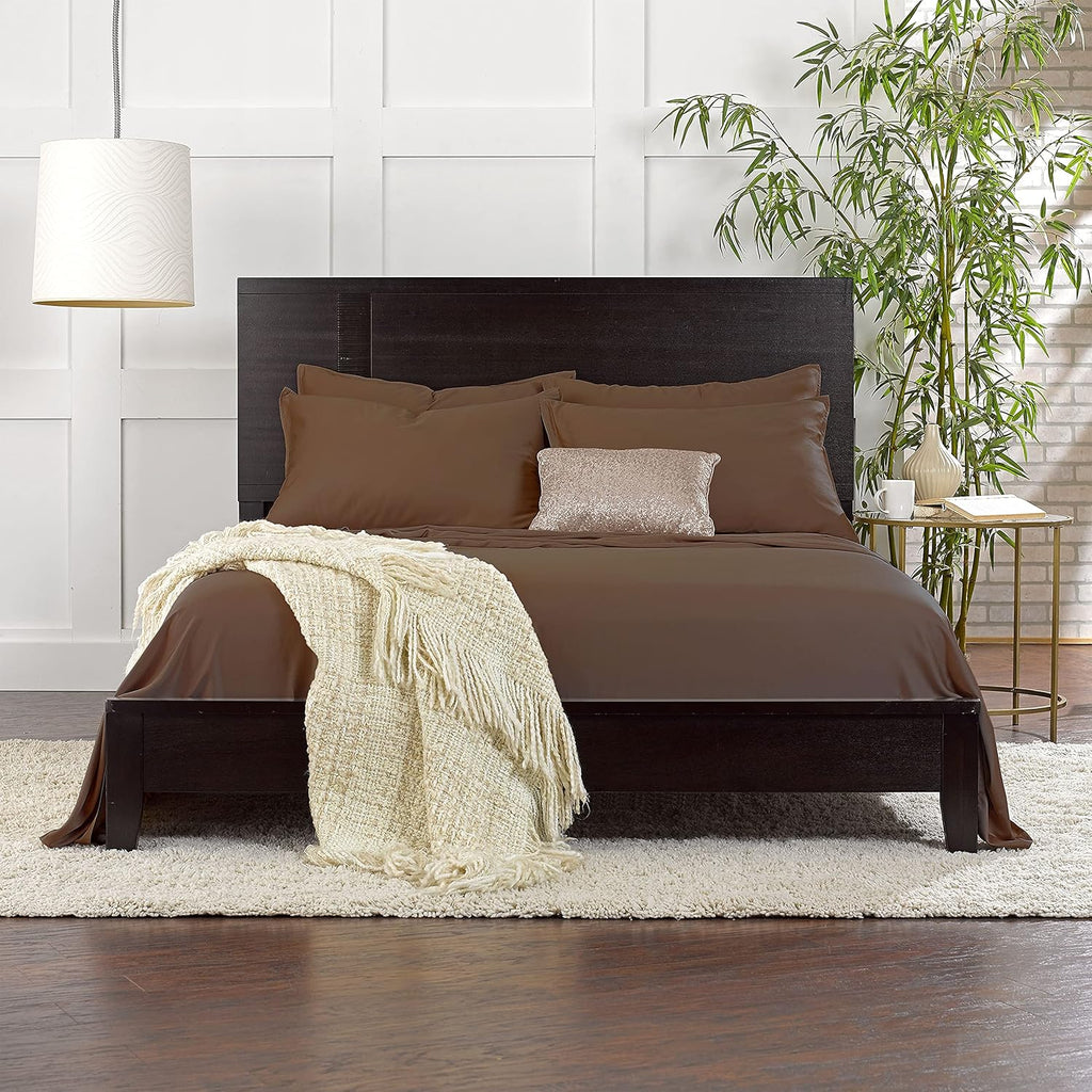 PureBamboo Pure Bamboo California King Sheets, Genuine 100% Organic Viscose Derived from Bamboo Bed Sheet Set, Soft & Cooling, Double Stitc…