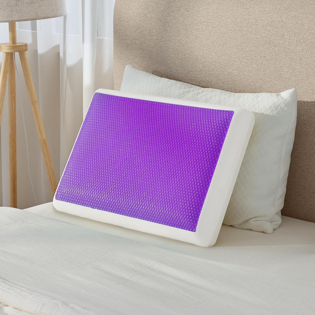 Gelsea Cooling Gel Memory Foam Pillow - Reversible Design, Neck Support for Side, Back, Stomach Sleepers, Standard Size, Removable & Machin…