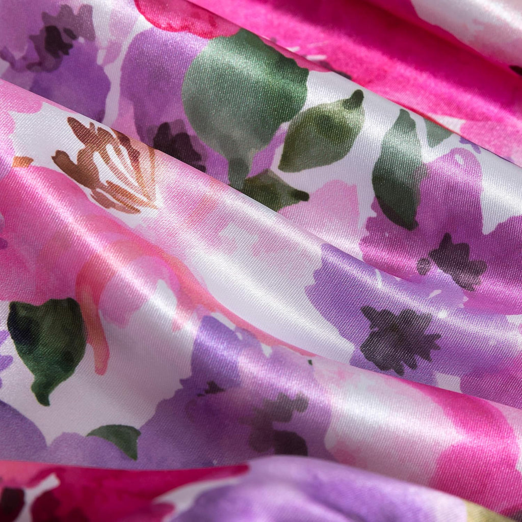 Lcbd Satin Pillowcase for Hair and Skin, Queen Size Printed Pillow Cases Set of 2, Silky Floral Print Pillow Covers with Envelope Closure,…