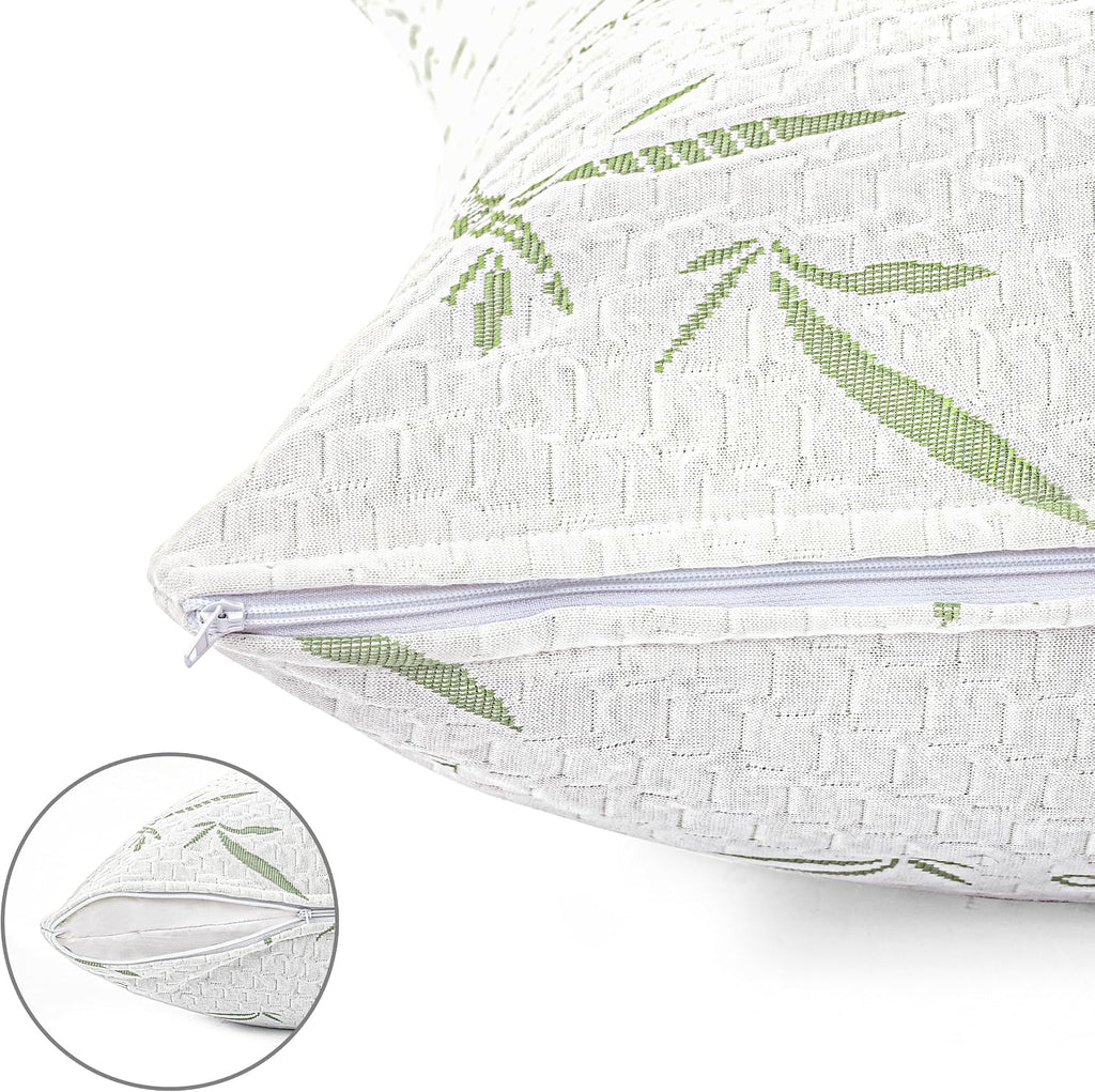 Utopia Bedding Waterproof Pillow Protectors with Zipper King Size (2 Pack), Soft and Cooling Bamboo Viscose Pillow Covers, Bed Bug Proof…